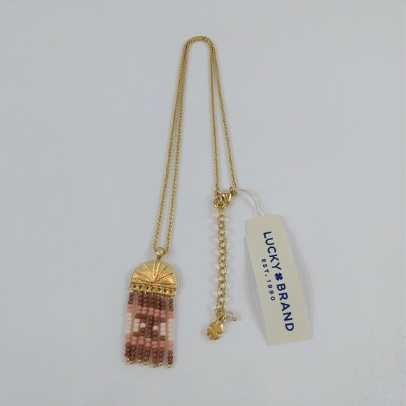 Lucky Brand Gold Tone Beaded Necklace - Picture 1 of 4